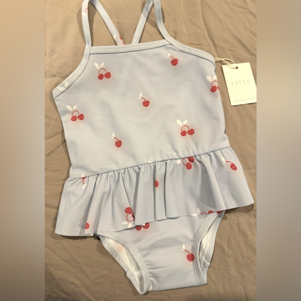 NWT LIVLY Stockholm Baby Girl’s One Piece Ruffle Skirt Swimsuit 12-18 Months